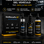 AutoRescuePro 3X™ by CatrachoStore VIDRIOS • LLANTAS • INTERIOR Tu kit de soluciones rápidas para el vehículo.